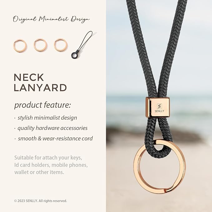 SENLLY Neck Lanyard Strap for Keys, Original Minimalist Design KeyChain Holder