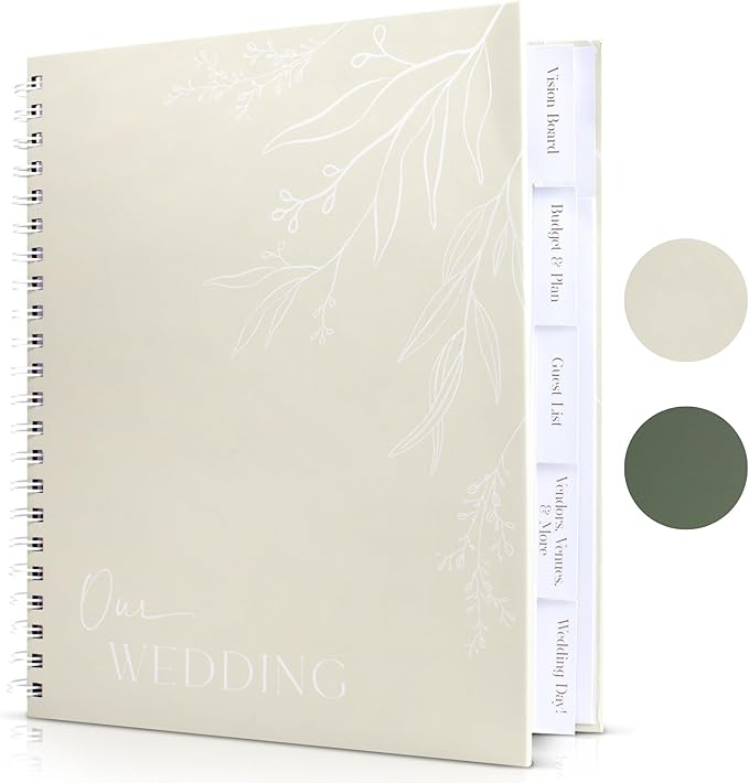 Beautiful Minimalistic Wedding Planner Book and Organizer - Enhance Excitement and Makes Your Countdown Planning Easy - Unique Engagement Gift for Newly Engaged Couples, Future Brides and Grooms