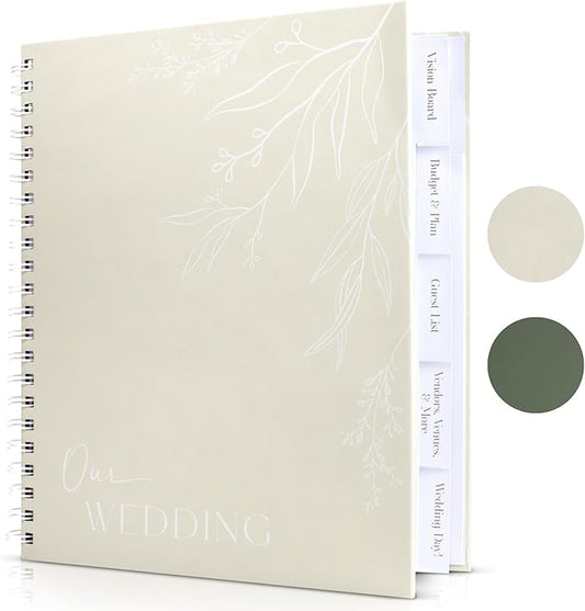 Beautiful Minimalistic Wedding Planner Book and Organizer - Enhance Excitement and Makes Your Countdown Planning Easy - Unique Engagement Gift for Newly Engaged Couples, Future Brides and Grooms