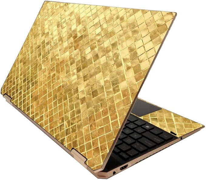 MightySkins Skin for HP Spectre x360 15" (2020) - Gold Tiles | Protective, Durable, and Unique Vinyl Decal wrap Cover | Easy to Apply, Remove, and Change Styles | Made in The USA
