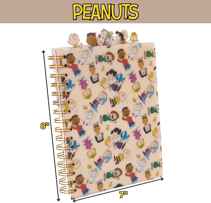 Innovative Designs Peanuts Gang Journal Notebook, Spiral Bound, 144 Lined Pages, 8 x 7 inches – Peanuts Snoopy Charlie Brown