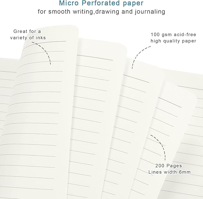 Small Notebook, Mini Pocket Journal A6 5.7" x 3.9", Leather Hardcover Journal with Pen Holder, 160 Thick Papers, Cute Lined Notebook Small Notepad for Women Writing Work Travel, Cute Kitten