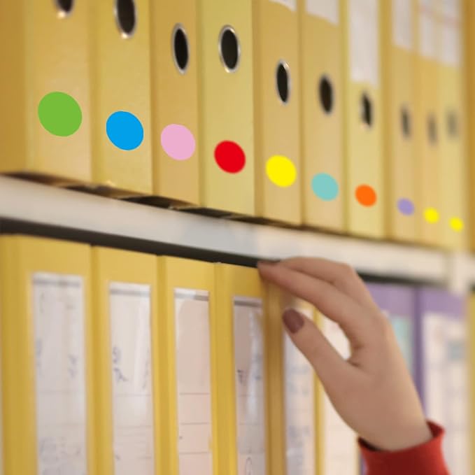 1200 Pieces 0.75 Inch Round Color Coding Label Garage Sale Stickers Blank Yard Sale Price Stickers Permanent Adhesive Dots Stickers,Easily Writable with Perforation Line (Red)