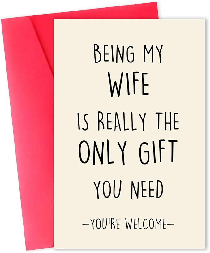 Funny Birthday Card Gift for Wife, Unique Wife Birthday Cards Gifts from Husband, Sweet Valentine's Day Gifts for Her, Unique Anniversary Card for Wife, Love Card for Women