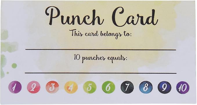 120 PCS Behavior Reward Punch cards for Kids,suit for Classroom Student Awards Loyalty,Reward Customer Business Incentive Loyalty (water color)