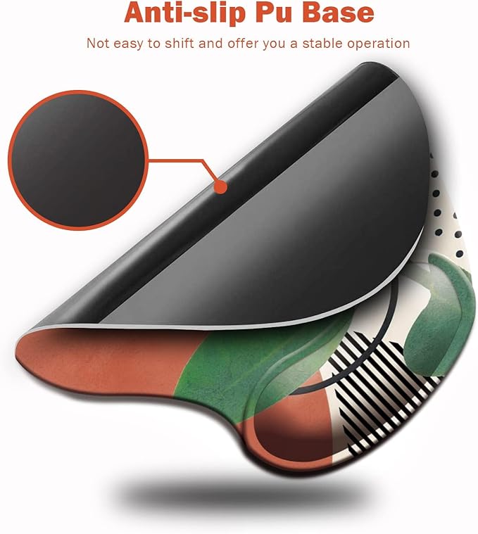 DOOKE Ergonomic Mouse Pad with Wrist Support and,Mouse Pads with Non-Slip PU Base for Home Office Working Studying Easy Typing & Pain Relief Leaves