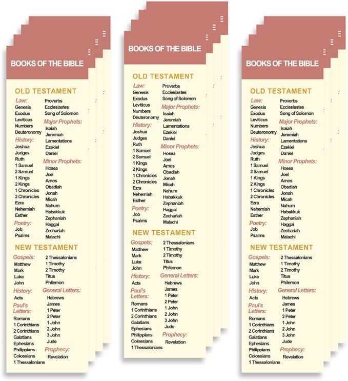 Books of The Bible Bookmarks, Christian Bookmark, Page Marker Divider, Church Bookmarks, Christian Gifts for Birthdays, Baptisms, Graduation, for All Occasions