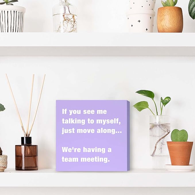 Purple Office Decor Desk Accessories Funny Office Decor Sign for Cubicle Decor or Desk Decorations for Women Home & Office Cute Purple Desk Accessories Gifts for Women Coworker