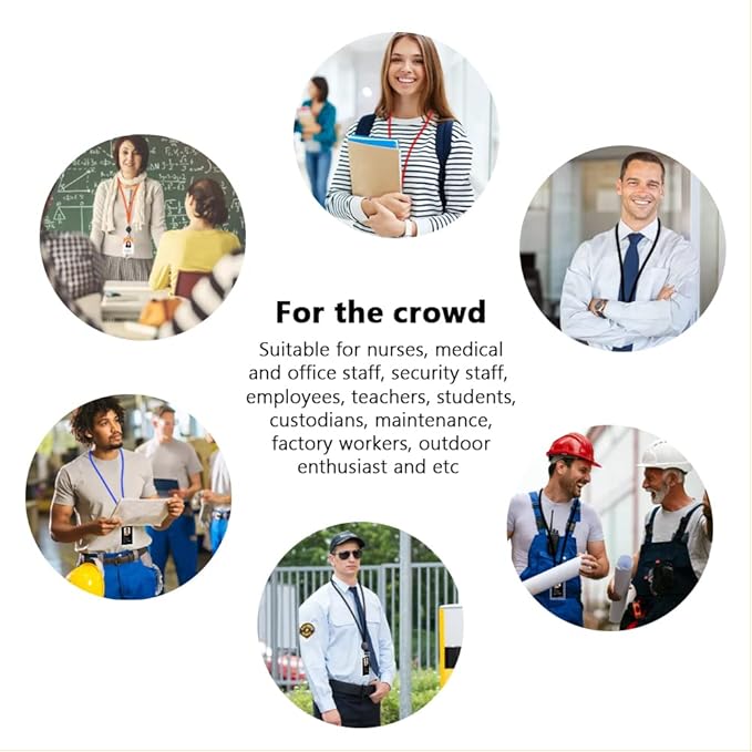 6 Pack Retractable Badge Lanyards and ID Badge Holder, Strap Lanyard with Swivel Metal Clasp for Badge Holders, Keychains, Offices, Staff, Students, Employees, Multi-Color