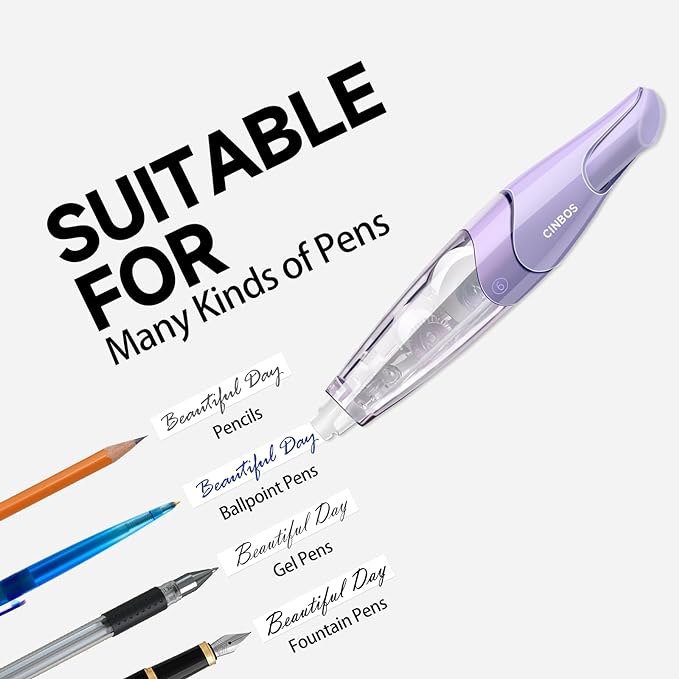 Refillable Retractable White Correction Tape, White Smooth Pull Out Correction Tape with 2 Extra Refills, Cute Correction Tape for Office Supplies, 3 PCS (CS-33)