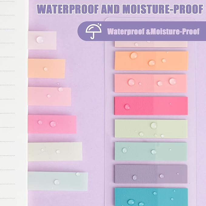 ZTML MS Sticky Tabs 1200 Pieces Book Tabs, Transparent Book Markers, Writable and Repositionable Page Makers, Morandi Index Tabs for Annotating Books, Page Tabs, Books Flags