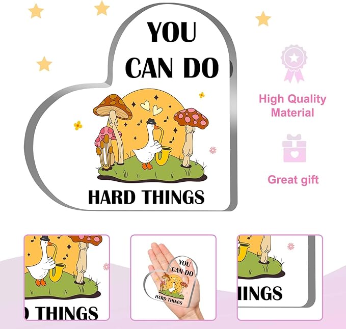 Mental Health Decor, Psychotherapy Affirmations Heart Acrylic Sign, Positive Sayings Sign, Mental Health Anxiety Healthy Coping Skill, Inspirational Gifts for School Home Tabletop Therapy Office Decor