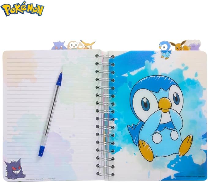Innovative Designs Pokémon Tab Journal Notebook for Kids, Spiral Bound, 144 Lined Pages, 8 x 7 inches