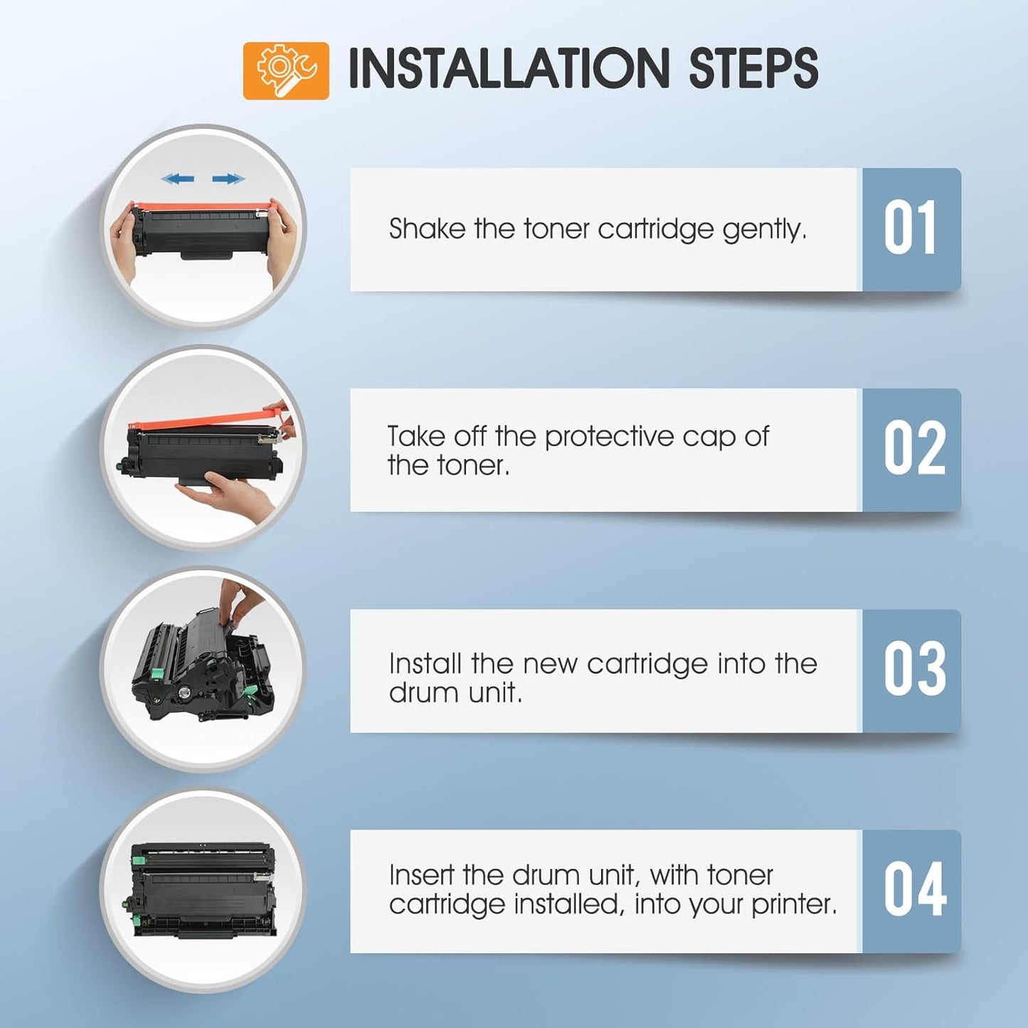 TN830 TN830XL 830XL Toner for Brother Printer DCP-L2640DW HL-L2460DW Replacement for Brother TN-830 XL/V/R TN 830 XL TN-830XL Cartridge MFC-L2820DW HL-L2405W HL-L2400D Printer High Yield 4 Pack Black