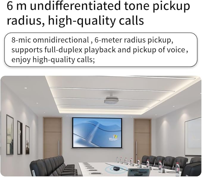 BMC10 Speakerphone • Conference Speaker with Microphone • 360°Voice Pickup • 5 POE Cascades • Advanced Noise Reduction • USB-C Plug & Play • Compatible with Zoom,MS Team,Skype