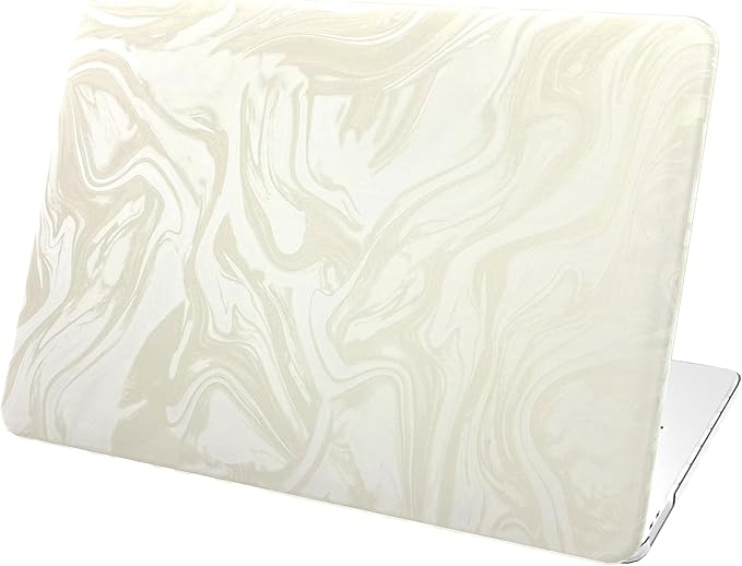 Velvet White Ripple Design for MacBook Pro 16 inch Case 2023 2021 Model A2991 A2780 A2485 M3 M2 M1 Pro/Max Chip