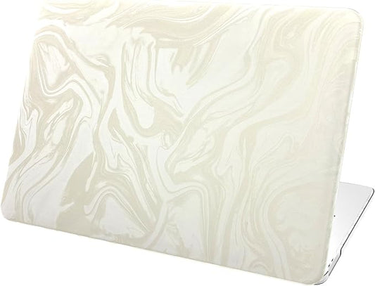 Velvet White Ripple Design for MacBook Pro 16 inch Case 2023 2021 Model A2991 A2780 A2485 M3 M2 M1 Pro/Max Chip