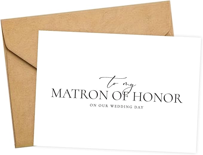 Matron of Honor Proposal Gifts for Wedding Day, To My Matron of Honor On Our Wedding Day Cards.（Matron of Honor A）