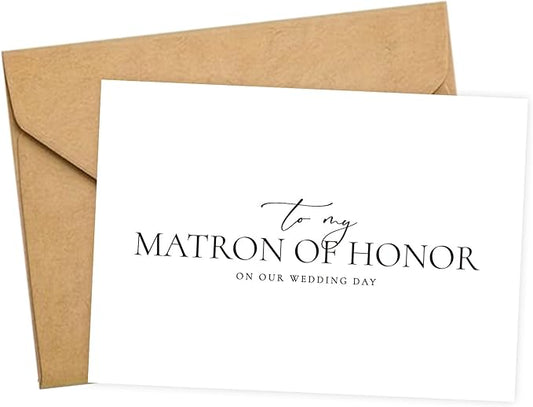 Matron of Honor Proposal Gifts for Wedding Day, To My Matron of Honor On Our Wedding Day Cards.（Matron of Honor A）