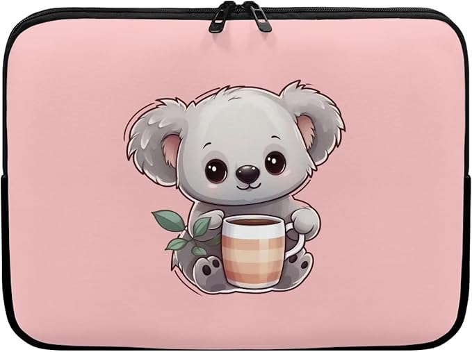 Cute Koala Laptop Protective Sleeve for Girls 10 inch Computer Sleeve Bag Zippered Pouches Lap Top Case Suitable for Daily Use Travel School Office Multiple & Neatly Organizers