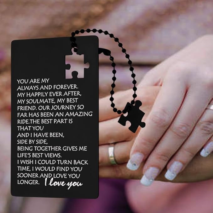 llxxeyopqdxz Happy Birthday Card for Husband, Valentines Day Gift for Men Wedding Gifts I Love You Gift for Him Fiance, Anniversary Card Gifts for Boyfriend Husband, Engraved Wallet Gift