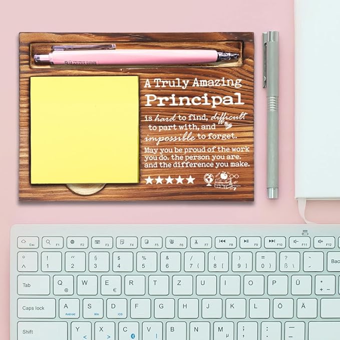 Thank You Appreciation Gifts for Principal, Going Away Gift Retirement Gift for Principal, A Truly Amazing Principal, Principal Day Gift Best Principal Gifts Self-Stick Note Pad Holders-DW46