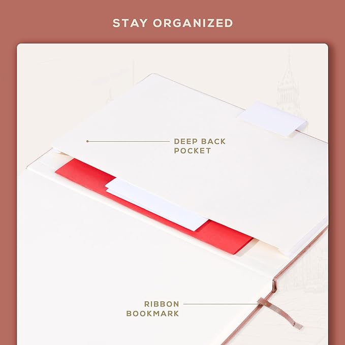 BEECHMORE BOOKS Lined Journal Notebook, 8.5 x 11.5 inch, A4 160 Lined Pages, Hardcover Leather Journals for Women, Men, Writing and Notebooks for Work - 120 GSM Thick Paper, Gifts Box Included