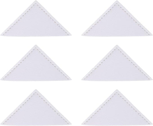 uxcell 6Pcs Leather Square Bookmarks, Corner Bookmarks Book Marks Page Markers Cute Page Clip for Men Women Teacher Reader Book Lover Writers (White)