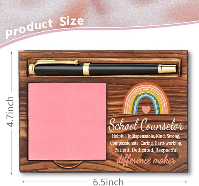 School Counselor Sticky Note Holder, Thank You School Counselor Gifts, School Counselor Appreciation Gifts, School Counselor Office Decor Self-Stick Note Pad Holders YB367