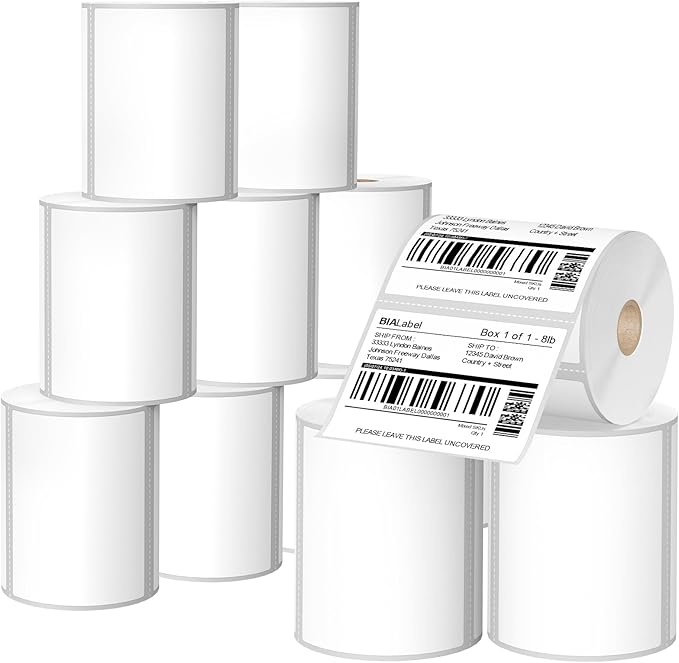 12 Rolls 4" X 3" Thermal Labels, 500/Roll - Direct Thermal Labels Compatible with Zebra & Rollo Printers