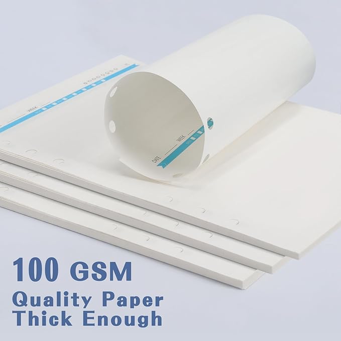 A5 Refills Paper, A5 Binder Planner Loose Leaf Paper,120 Sheets (240 Pages) 6-Hole Notebook Refills for 6-Ring Refillable A5 Ring Binder Notebook Planner, Blank Paper