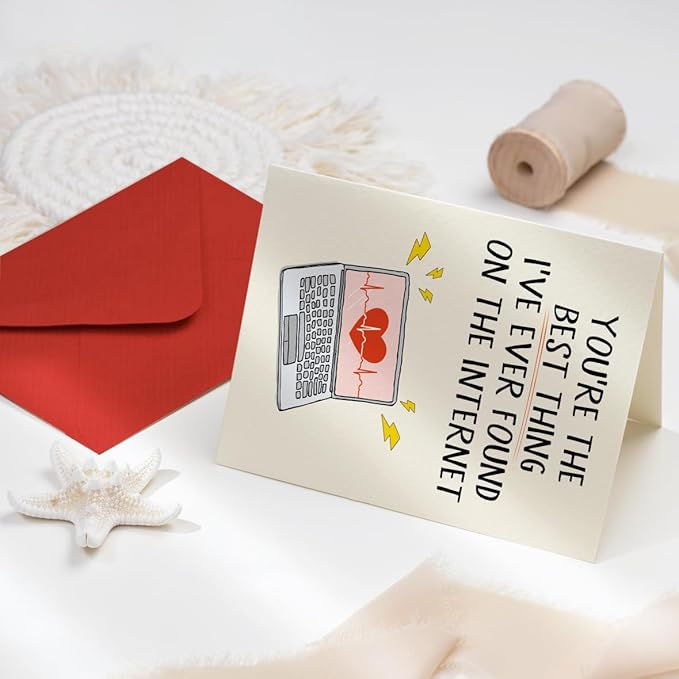 Funny Valentines Day Card for Husband,Boyfriend,men,Him,Internet Dating Birthday Card Gift, Happy Anniversary Decorations