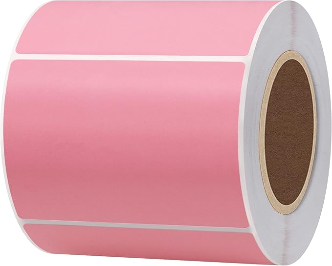 Hybsk 3x2 inch Color Direct Thermal Labels for Shipping, Barcodes, Address, Compatible with Rollo Label Printer & Zebra Desktop Printers(3"x2",Pink)