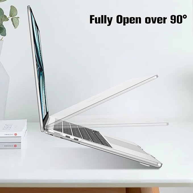 Fintie Case for MacBook Air 13.6 Inch A3113 A2681 (2022 2023 2024 Release) - Snap On Hard Shell Cover for MacBook Air 13.6" M2 M3 Chip with Liquid Retina Display and Touch ID (Crystal Clear)