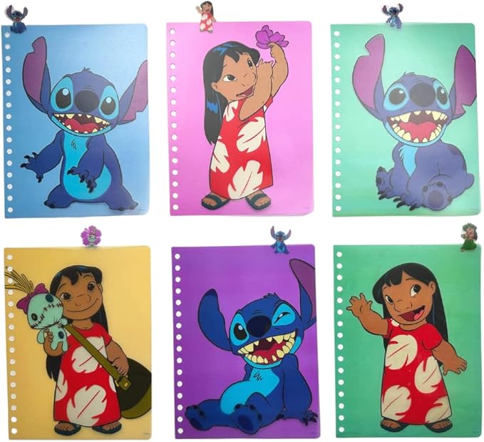 Innovative Designs Disney Lilo and Stitch Tab Journal Notebook, Spiral Bound, 144 Lined Pages, 8 x 7 inches, Blue