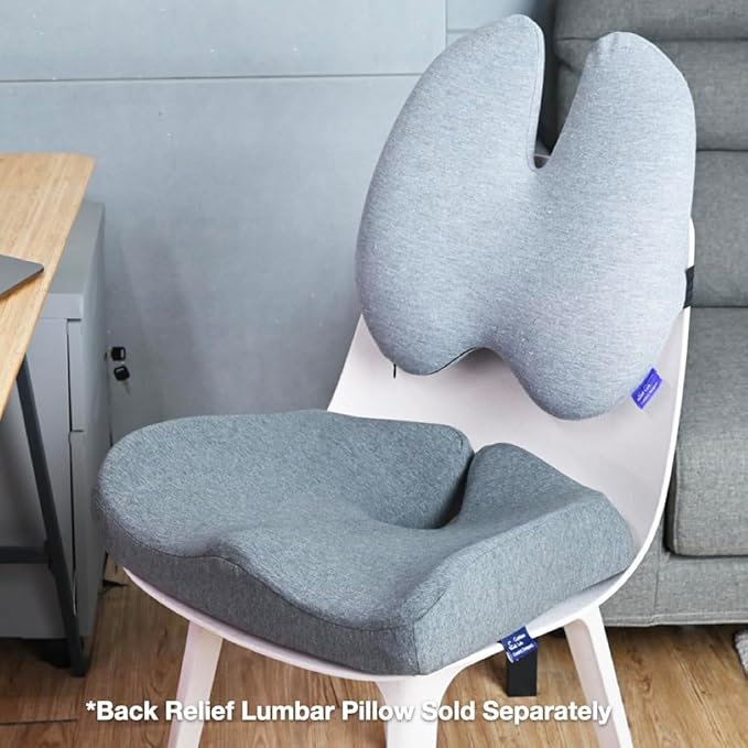 Cushion Lab Patented Pressure Relief Seat Cushion for Long Sitting Hours on Office/Home Chair, Car, Wheelchair - Extra-Dense Memory Foam for Hip, Tailbone, Coccyx, Sciatica - Wellness Green