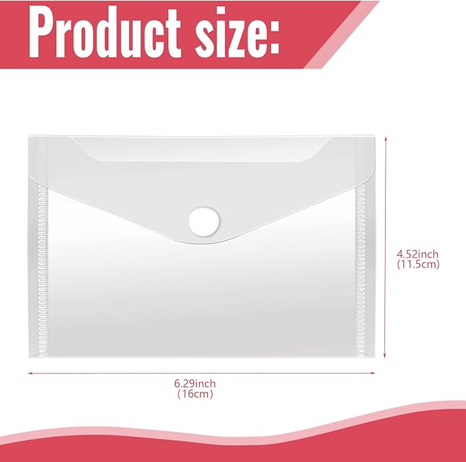 Vmiapxo 40 Pack Stamp and Die Storage Pockets, Reusable Small Plastic Envelopes Waterproof Sticker Organizer Receipt Holder Photo Storage Folders (4" x 6")