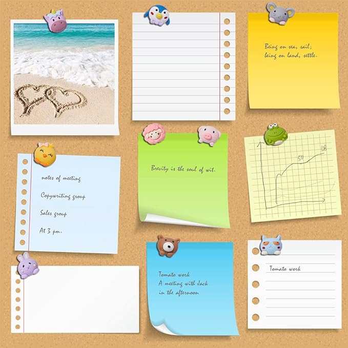 30 Pcs Cute Animal Push Pins - Decorative Frog Thumbtacks for Cork Board, Photo Wall, Map, Bulletin Board