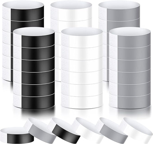 Epakh 600 Pcs Paper Wristbands Neon Wrist Bands Waterproof Handbands for Events Lightweight Concert Wristbands Neon Colored Adhesive Wrist Band for Party