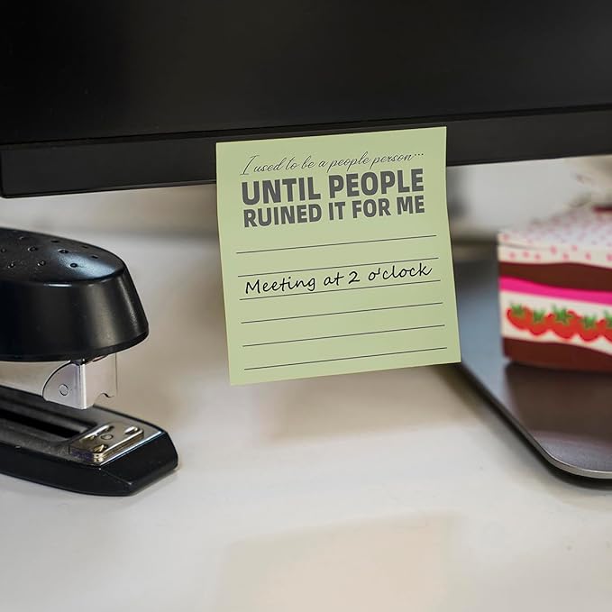 Post it Notes 3x3 Cute and Aesthetic Sticky Notes Planner Notepad - 450 Sheets - Desk Accessories for School, Office, and Home - Ideal Gifts for Teachers, Women, and Coworkers (Sayings Line)