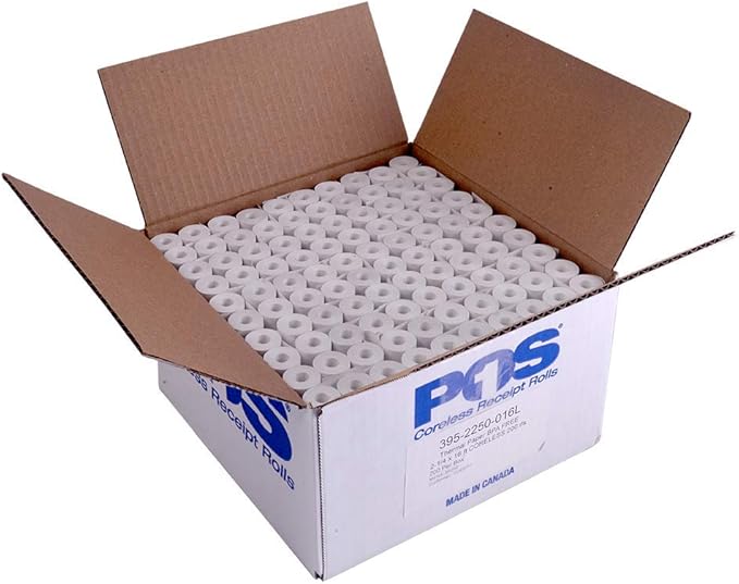 2 1/4 x 16 feet x 200 rolls CORELESS BPA Free Thermal Paper Rolls for Poynt and Pidion Thermal Receipt Printers. 18mm diameter