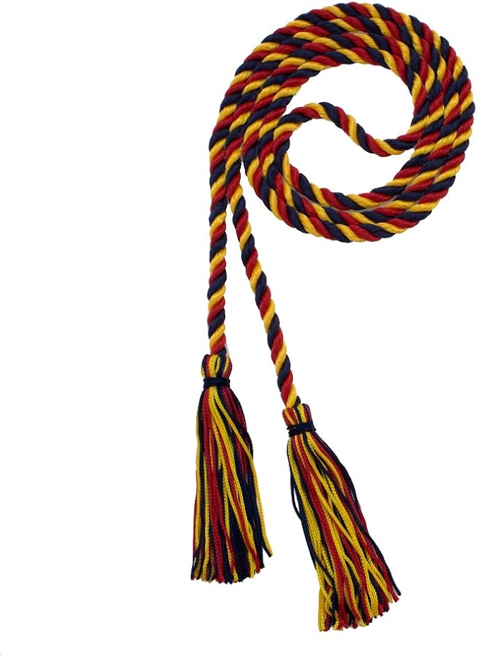 Tassel Depot Graduation Honor Cord - Navy/RED/Gold - Every School Color Available - Made in USA