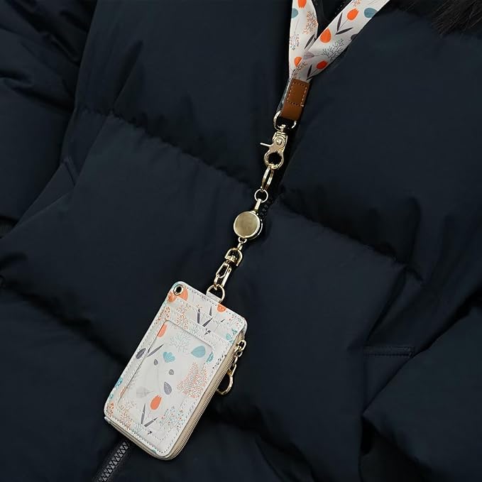 2 Pack Retractable ID Badge Holder with Carabiner Belt Clip Key Ring, Metal Badge Reel with Retractable Cord, Retractable Keychian for Women Nurse,Teacher,Student (Gold,Rose Gold)