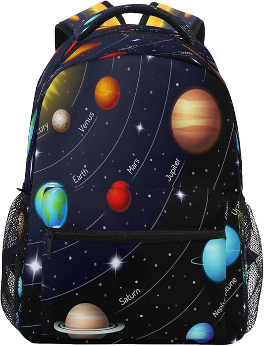 Blueangle Colorful Solar System Printing Computer Backpack - Lightweight School Bag for Boys Girls Tenns