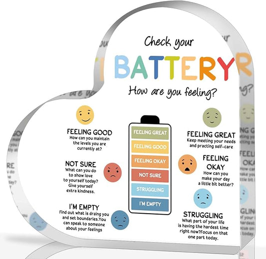 Mental Health Decor, Psychotherapy Affirmations Heart Acrylic Sign, School Counselor Sign, Therapy Anxiety Decor Sign, Mental Health Gifts for Social Worker Classroom School Counseling Educational