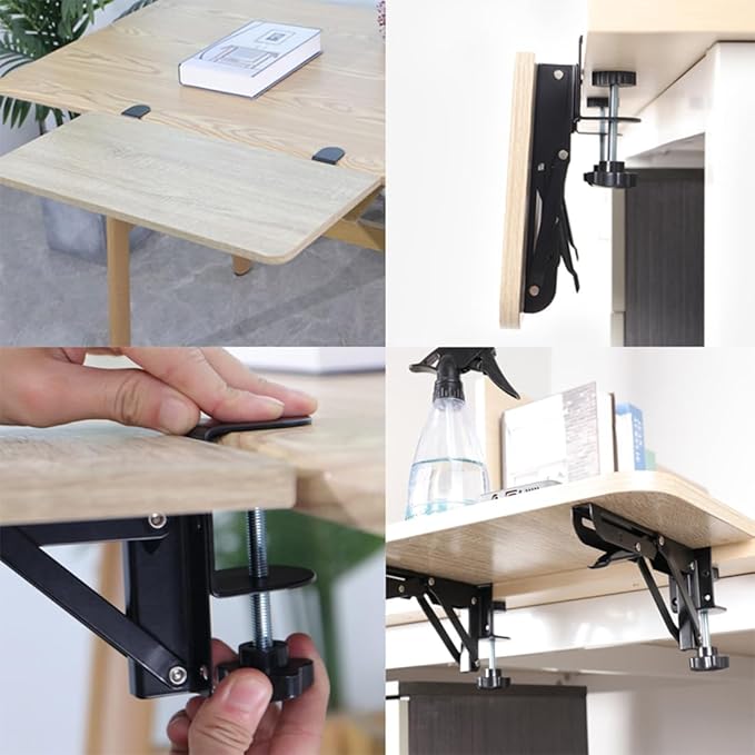 Desk Extender Support Bracket Desktop Extension Board Stand PC Keyboard Holder Arm Rest Tray Extension Plate Support Rack for Desk, 1 Set