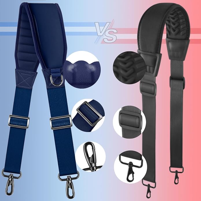 ZINZ 3D Air Cushion Bag Strap 59 inch Adjustable Belt with Padded & Dual Clasps & Swivel Hooks, Comfort Strap for Bags