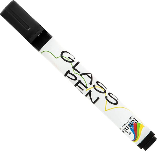 Glass Pen Window Marker: Liquid Chalk Markers for Glass, Car Marker or Mirror Pen with Washable Paint - Graduation Car Windows, Storefront Window, Wedding, Parade, Party & Holiday (Black, Fine Tip)