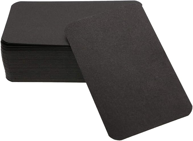 Penta Angel 100 Pcs Mini Paper Blank Gift Notes Cards DIY Craft Small Word Business Message Cards (Black)