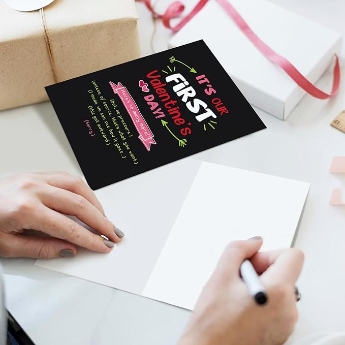 Ogeby Funny First Valentines Day Card Gifts for Boyfriend Girlfriend, Cute Valentines Day Gifts for Him Her Husband, Sarcastic 1st Valentines Day Cards Gifts for New Couple Men Women
